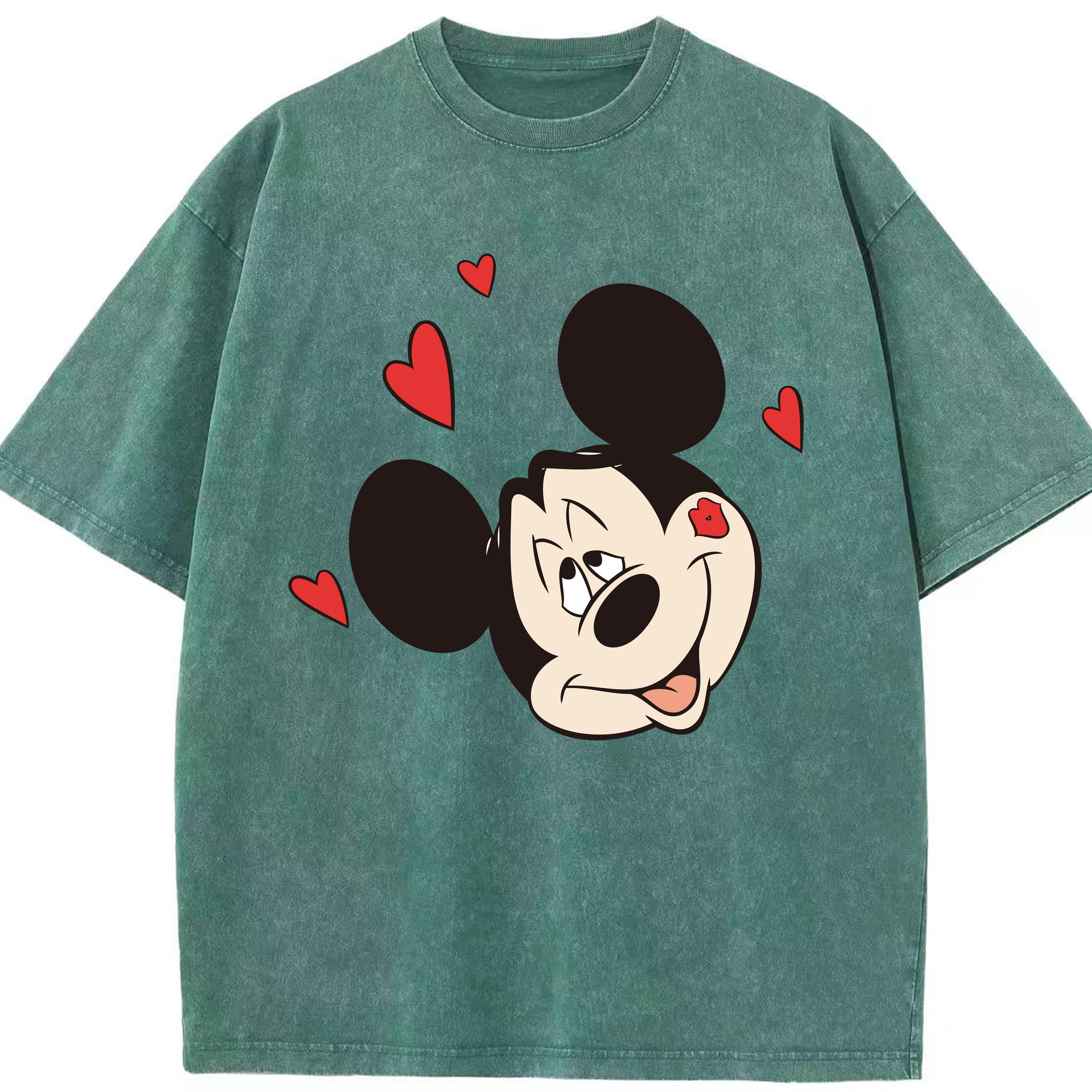 （画像用） ミッキーマウス Mickey Mouse 綿100% ヴィンテージ風 半袖Tシャツ（フロントプリント）
